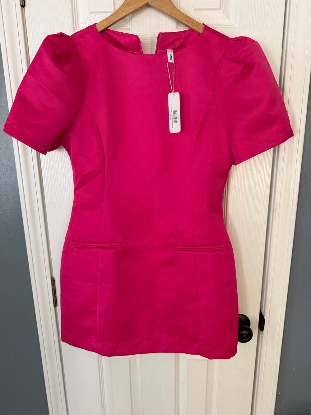 Pink short dress with integrated shorts